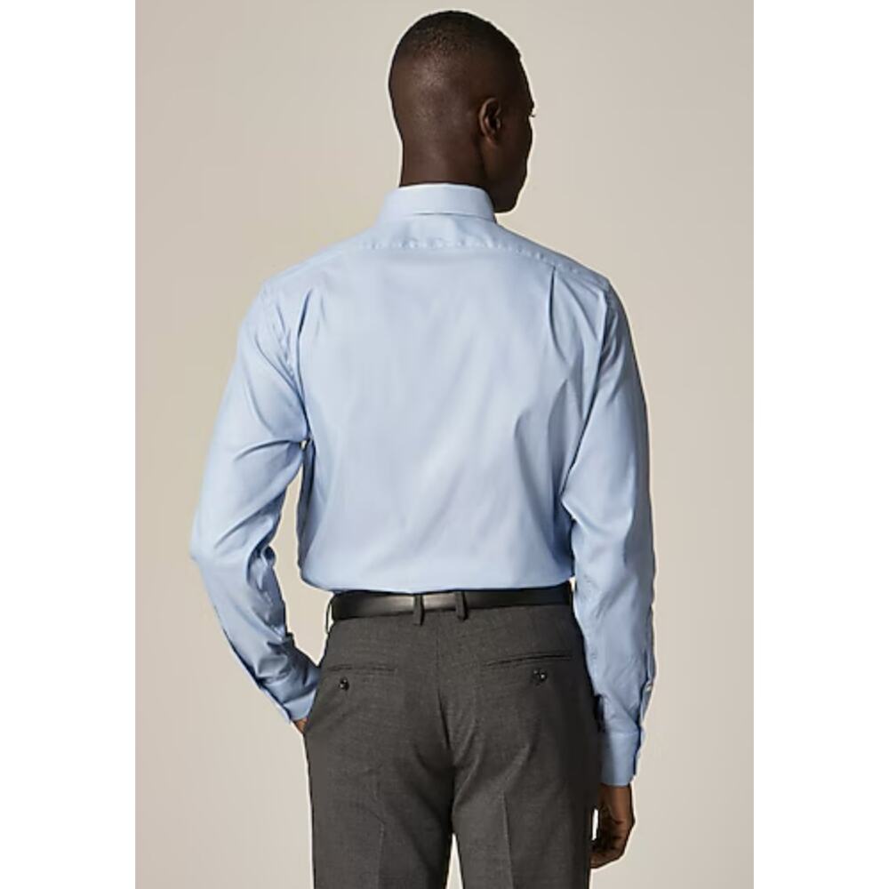 J.Crew Slim Bowery Performance Dress Shirt Mens S Blue AU829 Spread Collar LS - Picture 2 of 8